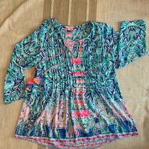 LILLY PULITZER Elephant Tassels Tunic, L